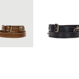 2 Long Removable Handbag Straps, leather